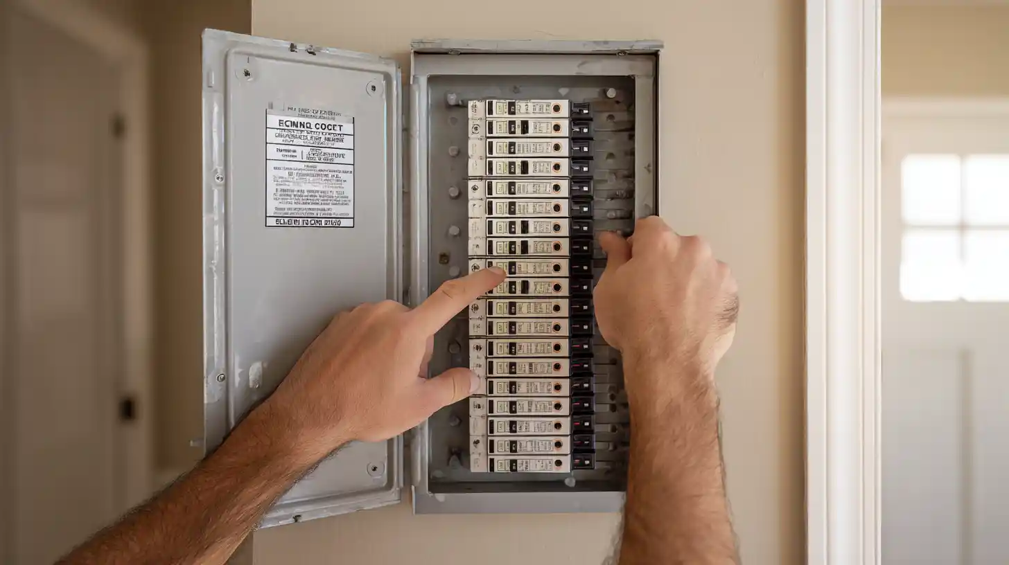 Electrical panel safety inspection by Concords Handyman Crew ensuring safe operation during winter vacation in Concord NC