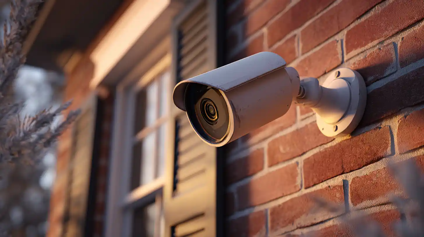 Weatherproof security camera monitoring Concord home exterior during winter for ice damage and property protection